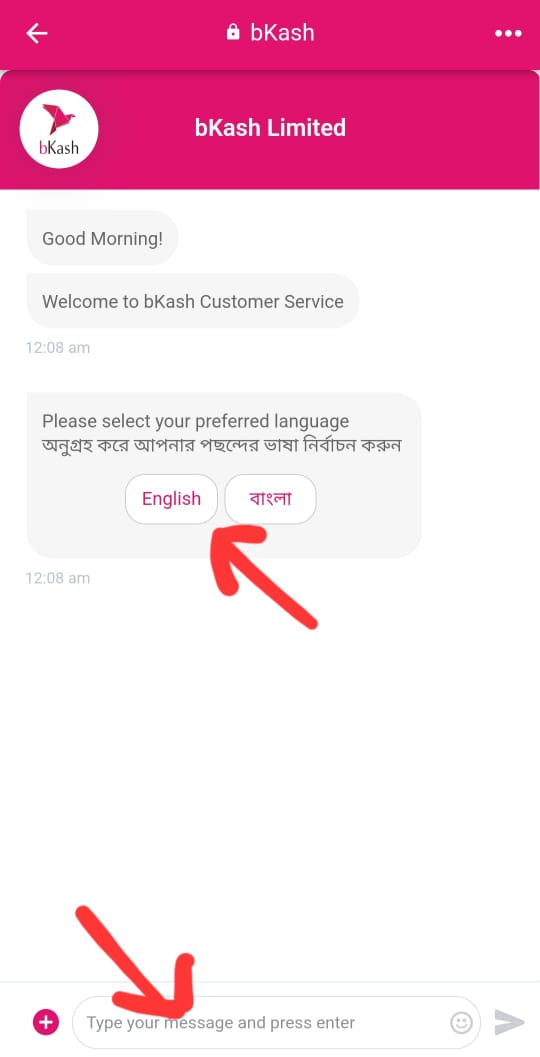 বিকাশ লাইভ চ্যাট