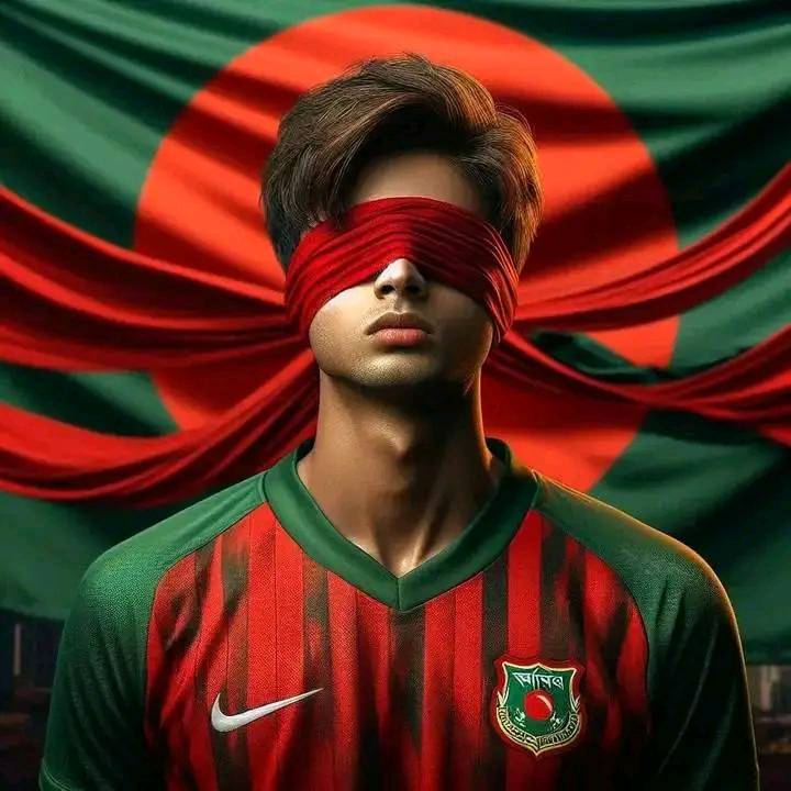 লাল কাপড় মুখে ও চোখে বেঁধে ছবি [Profile Picture]