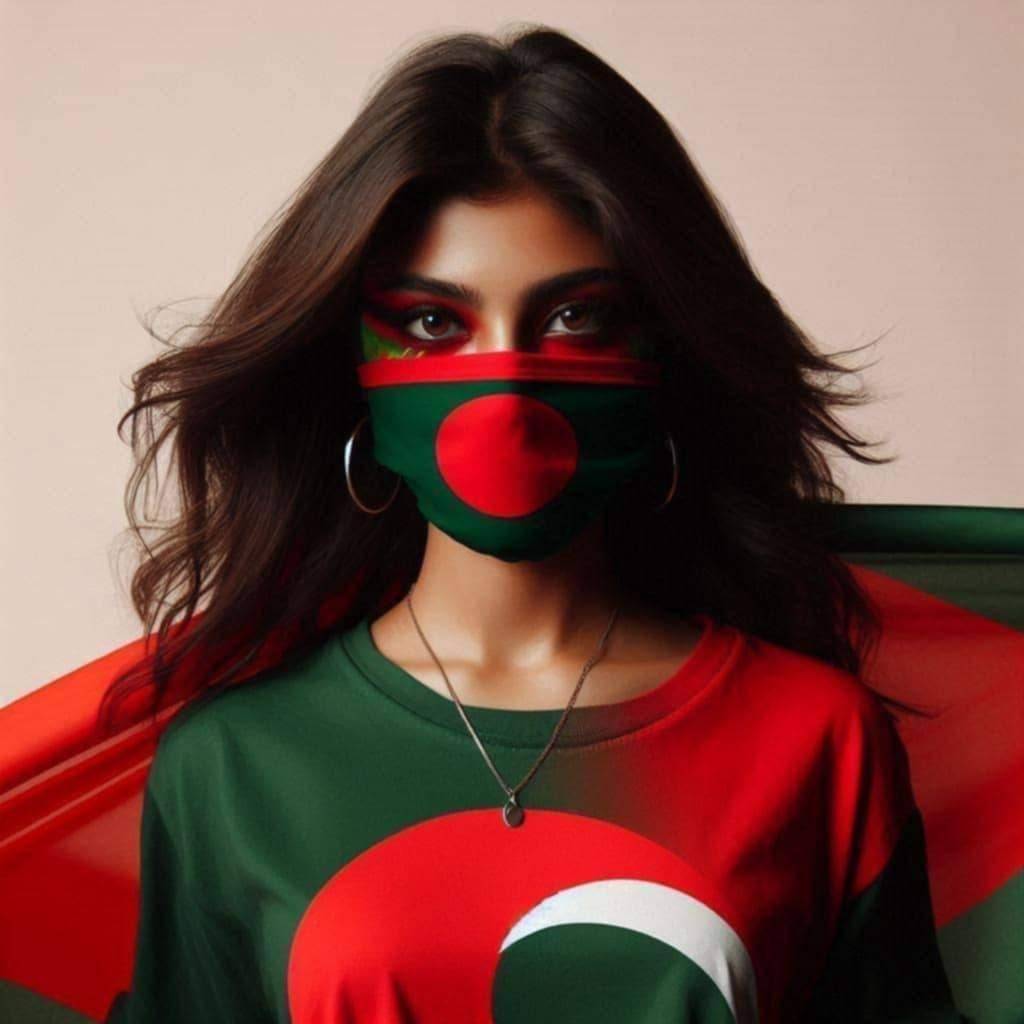 লাল কাপড় মুখে ও চোখে বেঁধে ছবি [Profile Picture]